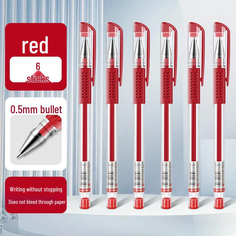 Deli Neutral Large Capacity 0.5mm Black & Red Ballpoint Pen for Students