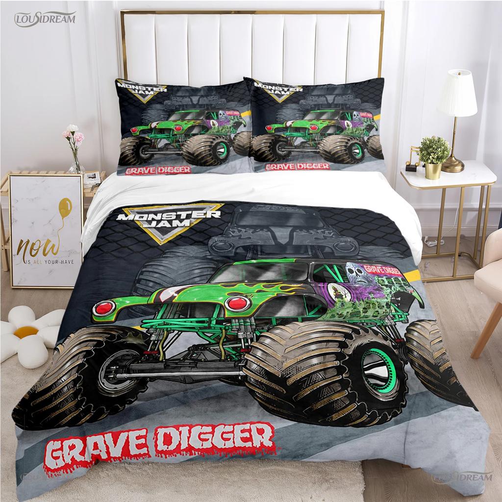 Casal Jam Monster Truck All Season Duvet Cover Comforter Bedding Set Soft Quilt Cover and Pillowcases Single/Double/Queen/King