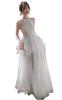 Party Recital Long Piano Evening Dress [EightSTAR Dress] Dress, After-Party Dress, Bride, Dress, Adult, Length, Tulle, Lace, A-Line, Recital, (Gray,
