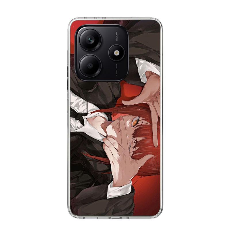 C-Chainsaw Mans Makima Phone Case For Xiaomi Redmi Note 14 13 14S 12S 12 11S 11T 11E Pro Plus 10S 10 9S 9 Art Customized Coque C