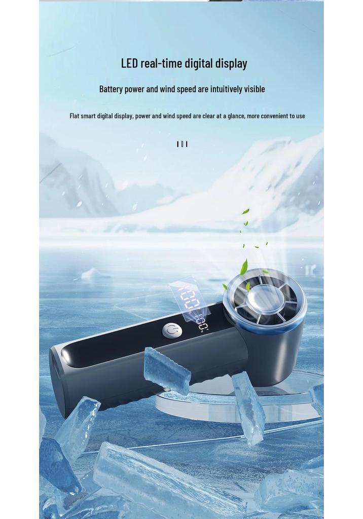 High-Speed Portable Mini Fan with LED Display - Lightweight, Strong Wind, Ideal for Camping