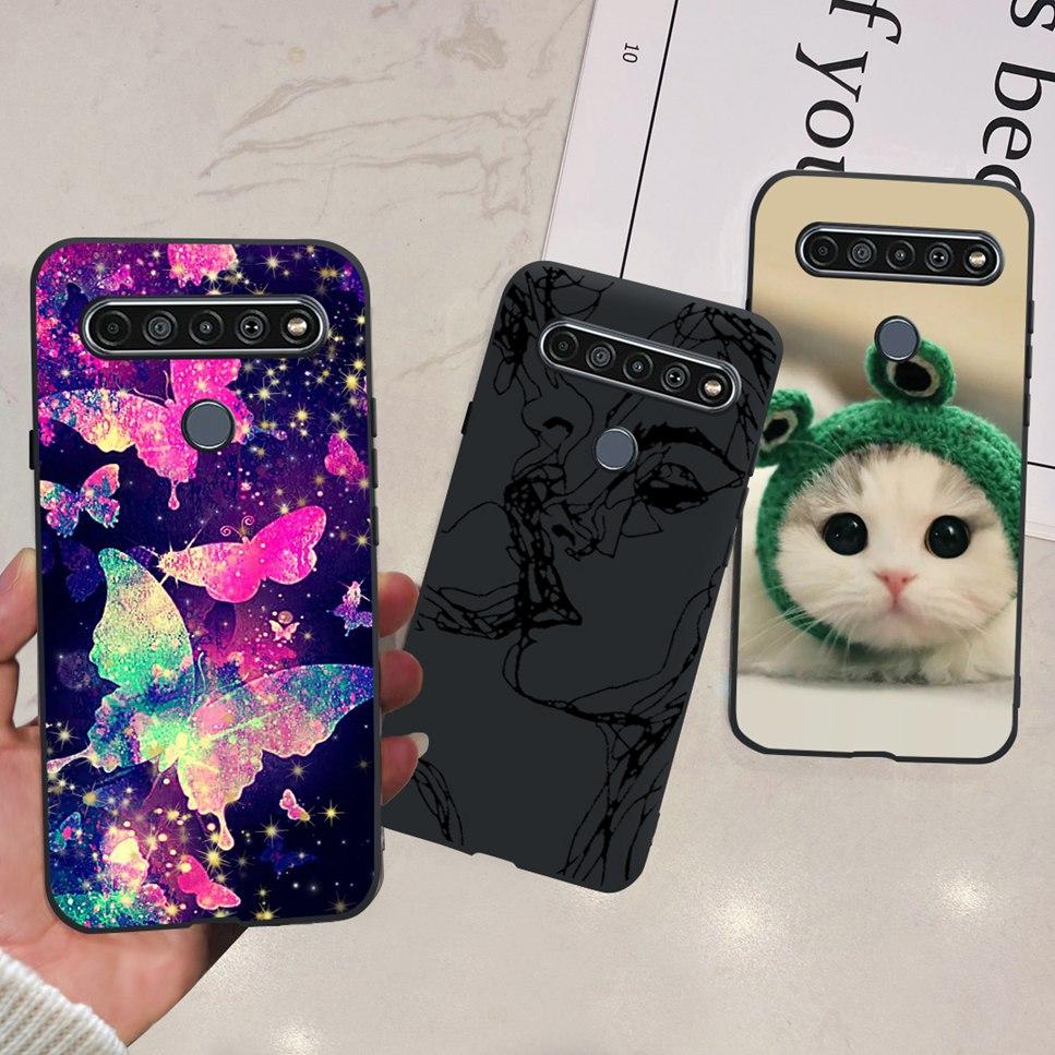 For LG K41S K 41S Case 2020 Black Silicone Cute Fashion Flower Shockproof Bumper For LGK41S LM-K410 Phone Back Cover 6.55" Funda