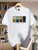 Men's "One Day At A Time" Abstract Landscape Graphic Tee Casual Cotton Tops