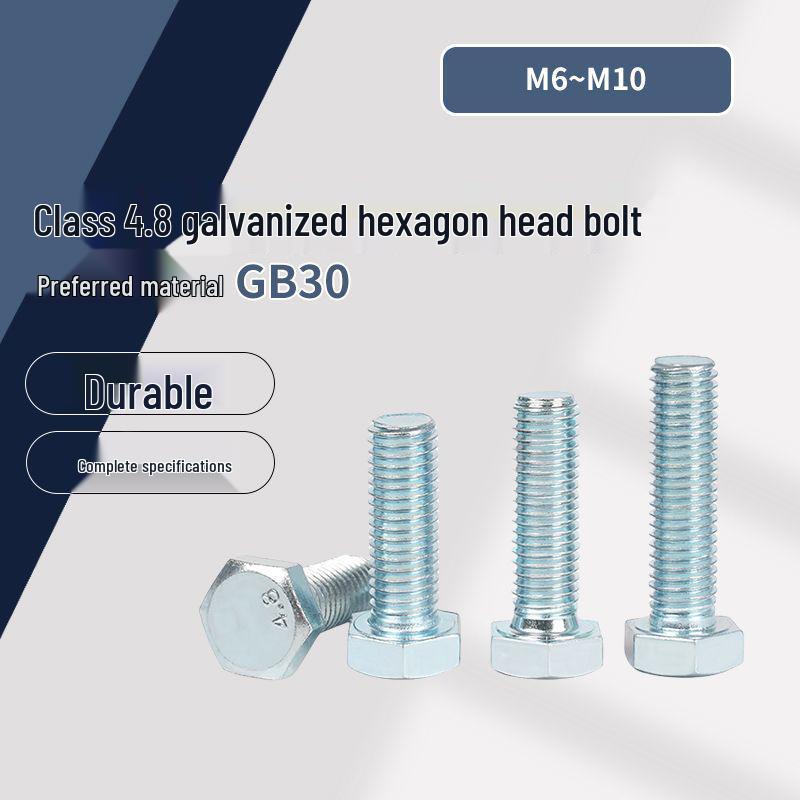 Pozinkovaný šestihranný šroub třídy 4.8 GB30 M6-M10