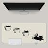 Kawaii Black Cat Sketch  Mouse Pad Anime Gaming Desk Mat Nonslip Rubber for Home Office