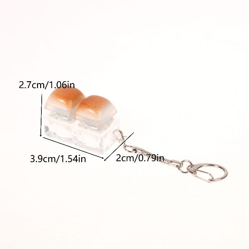 Kreatives Brot Tastatur Schlüsselanhänger Mechanische Tastatur Dekompression Spielzeug Schlüsselring Tasche Anhänger Fidget Knopf Finger Spielzeug