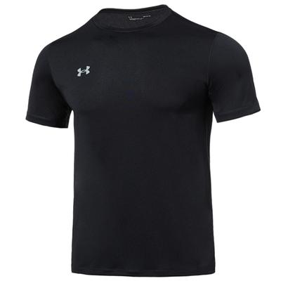 Solides lässiges Rundhals-Pullover Kurzarm-T-Shirt Herren Tops Schwarz 23500505-001