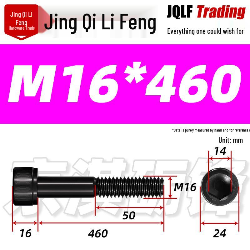 Hex Socket Head Cap Screw, Half Thread, M12-M18, High-Strength, Blackened Cylindrical Head, Knurled Bolt