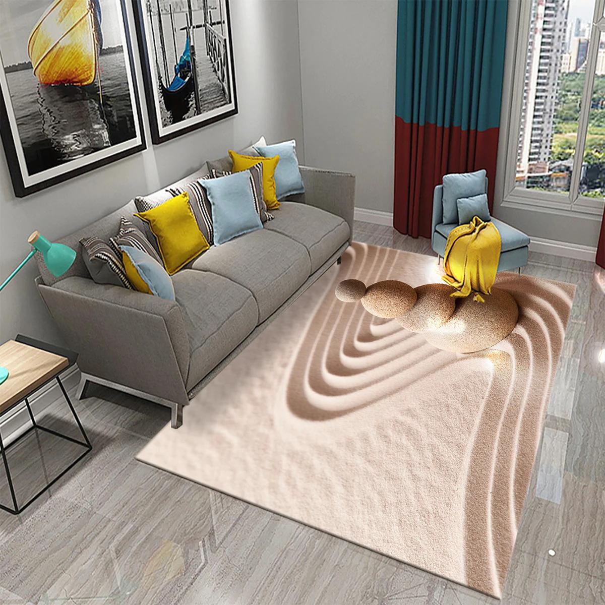 

Non-slip Seaside Sand Carpet Starfish Shell Beach Mat for Bathroom Toilet Entrance Kids Bedroom Living Room Decor Rugs 60*90cm