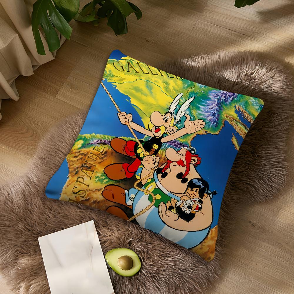 Cartoon A-Asterix And O-Obelix Adventure Comic For Bedroom Car Coffee Shop Room Soft and Living Room Sofa Decorative Pillow Case