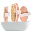 SPA Wooden Body Brush Natural Boar Bristle Organic Dry Skin Body Brush Bamboo Wet Back Shower Brushes Exfoliating Bathing Brush