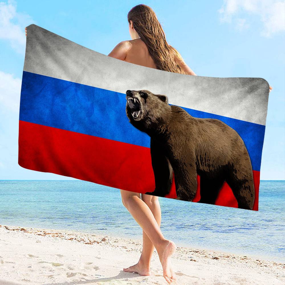 classic Russia flag Microfiber Beach Towel Absorbent Quick dry Soft Yoga Swimming Resort Mountain Climbing Towel