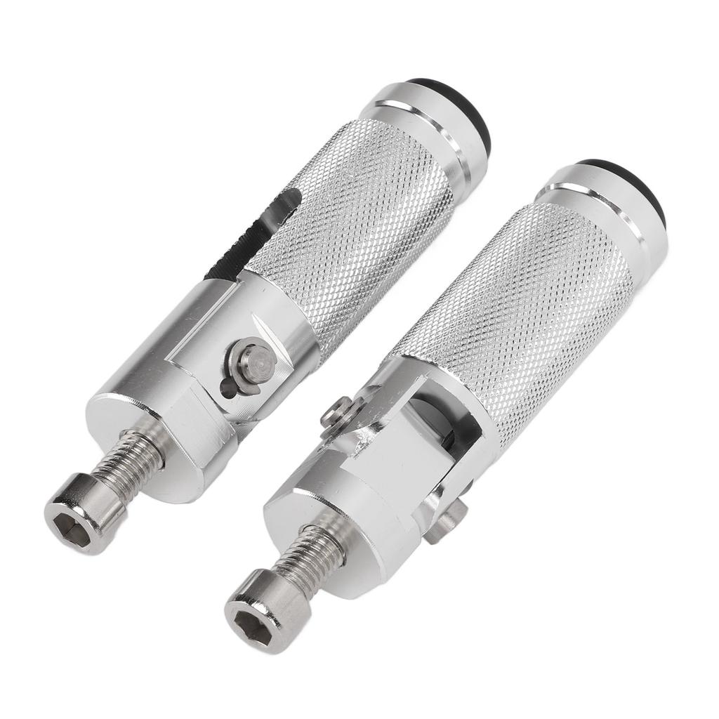 Uniwersalny Motocyklowy Składany Stopień Pedał Ze Stopu Aluminium Wymiana Podnóżka Srebrny