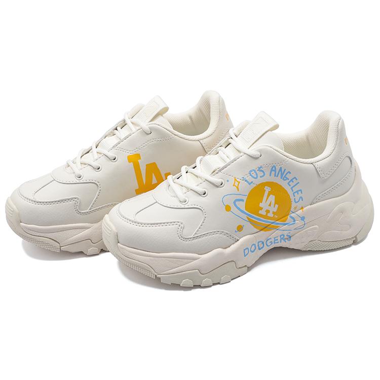 New MLB Big Ball Chunky Planet Cushioned Slip Resistant Abrasion Resistant Low Top Chunky Sneakers Unisex White Orange 3ASHCD32N-07ORS