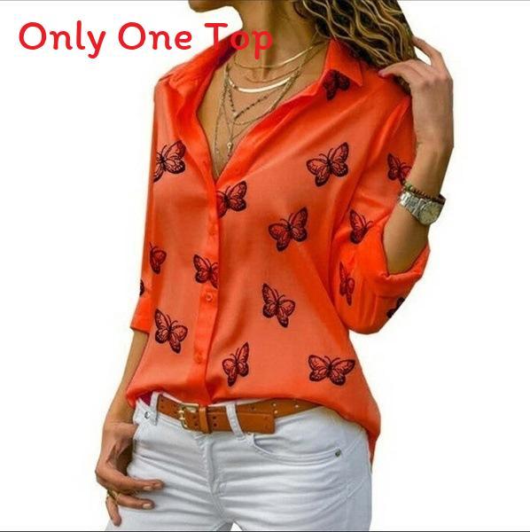 Cotton Butterfly Print Shirt With Spliced Design For Office Wear
