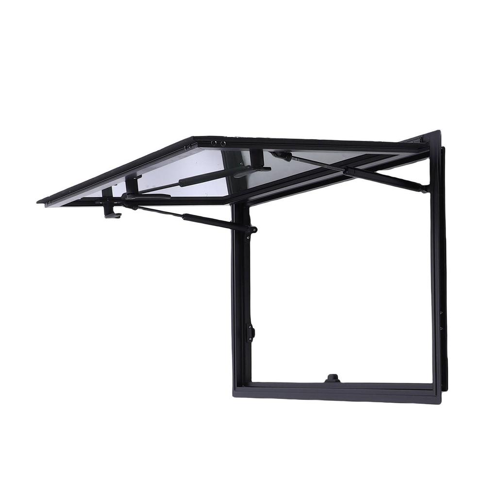 RV Emergency Window 700x400mm Single Layer Tempered Glass RV Exit Window with Net Screen Sunshade Aluminum Alloy