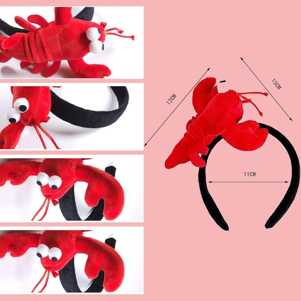 KUCOCOSNEH Lobster Headband, Hair Accessory, Shrimp Tiara, Hair Hoop, Perfect for Parties, Events, Cosplay, Celebrations, and Kids