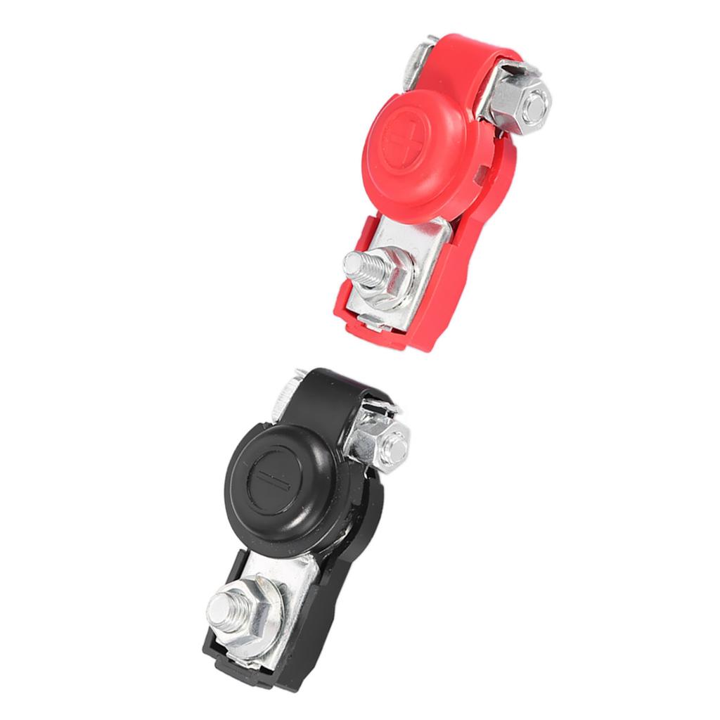 2Pcs Universal Car Battery Terminals Cable Terminal Clamps Connectors with Protective Cover