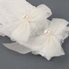Flexible Accessories Pearls Women Wedding Lace Bow Gloves White Gloves Ruffle Bridal Mittens