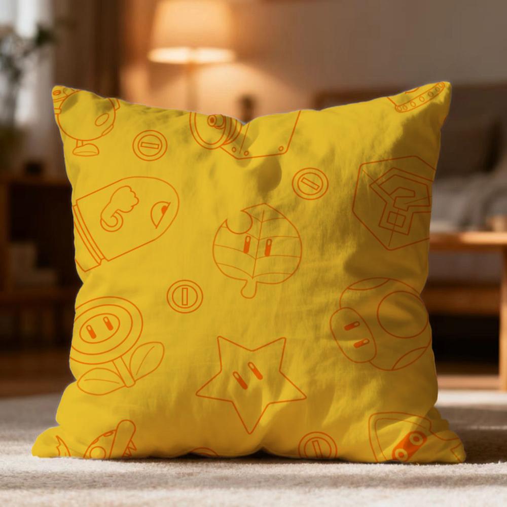 Ssuper Cute Style Marios Cushion Cover Soft Washable Pillow Case Multi-Scene For Couch Bed Travel Office Use