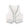 Fashion Style 2024 Autumn New Women's Clothing Stylish All-Matching Sleeveless Embroider Vest High Waist Pants Suit