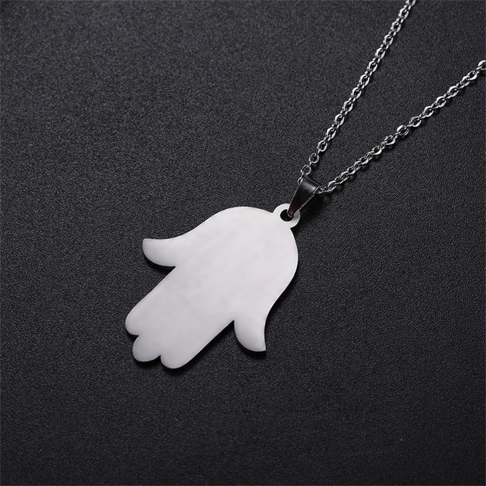 Vintage Hamsa Hand of Fatima Pendant Necklace Stainless Steel Turkish Evil Eye Necklaces Spirit Lucky Jewelry for Man