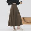 Women's Pleated Mid-Length Skirts - High Waist, Slimming, Elegant for Spring and Summer