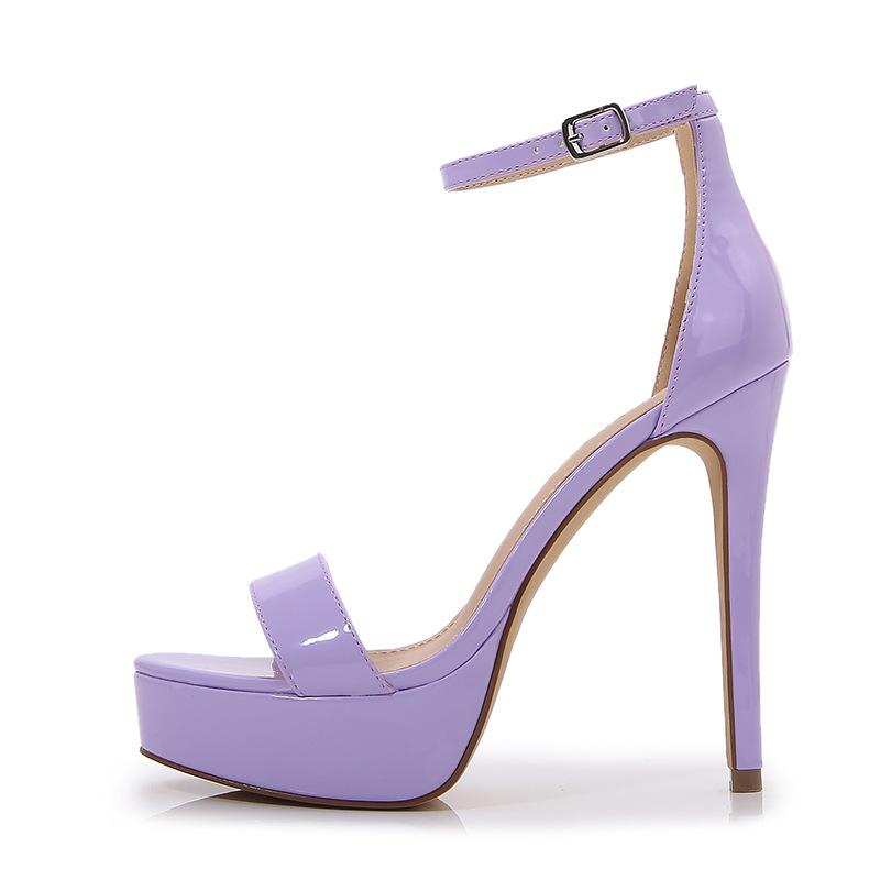 Sandali Donna con Tacchi Alti 15cm Tacchi Super Alti Tacchi Sottili Piattaforma Impermeabile Cinturino a Bottone Singolo Scarpe da Donna Sexy