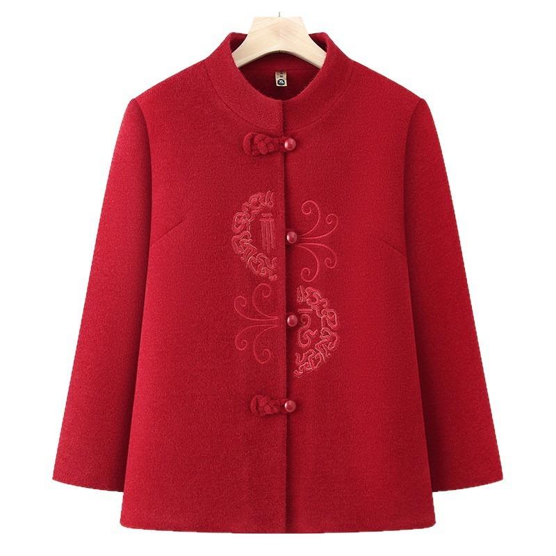 Grandma autumn coat casual new middle-aged elderly autumn and winter top female mother clothes year-old 0 elderly thickened