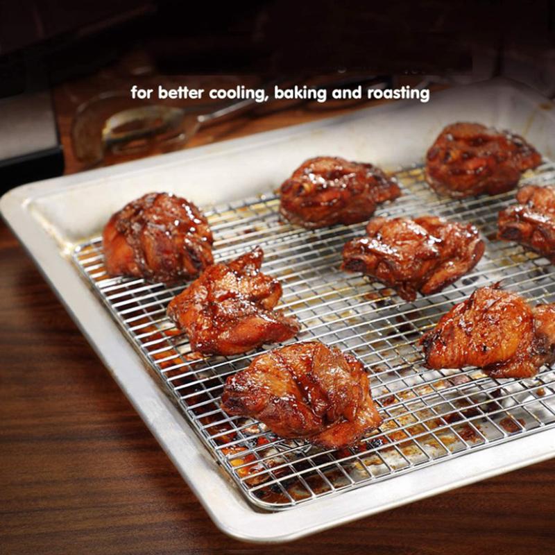 Edelstahl BBQ Brot Kuchen Kühlregal Abtropfgestell Kühlgitter Backform Haushaltsbackwerkzeuge Küchenzubehör