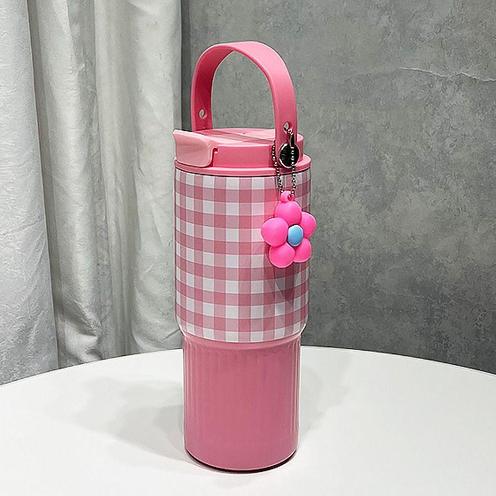 Portable Outdoor Insulated Mug Creative Coffee Tumbler with Handle Drinking Straw Cup  Kitchenware
