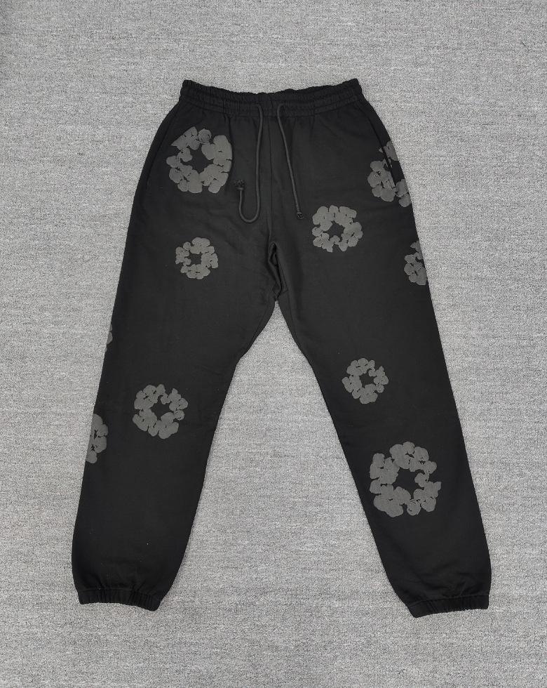 Schwerer Baumwoll-Denim-Hoodie mit Blumenmuster - Trendige amerikanische Streetwear-Jacke für Herren