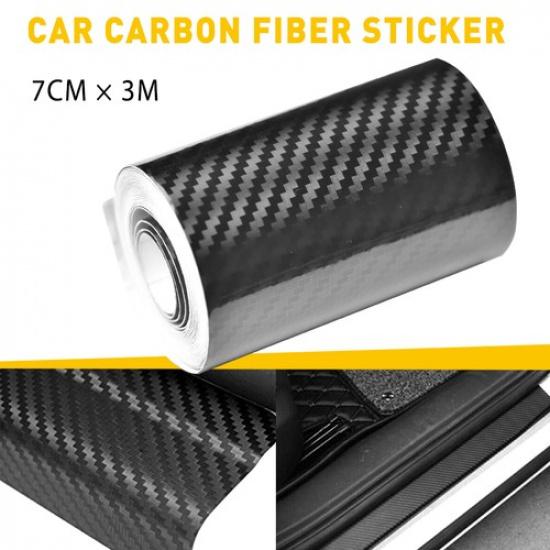 

Car Carbon Fiber Door Plate Bumper Sill Scuff Cover Anti Scratch Sticker EOA