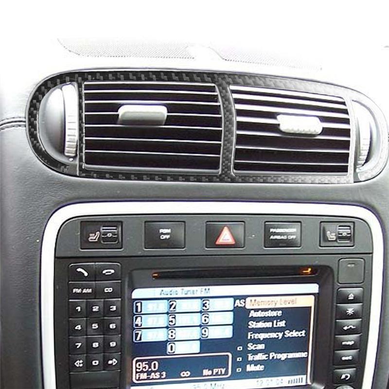 Carbon Fiber Car Center Console Middle Air Outlet Panel Sticker For Porsche Cayenne Sport SUV 2003-2010 With Navigation