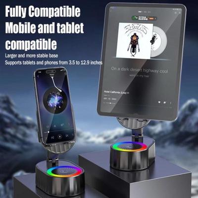 Induction Bluetooth Speaker With Phone Stand 6 In 1 Phone Holder 360° Stand Base 3000Mah Power Bank