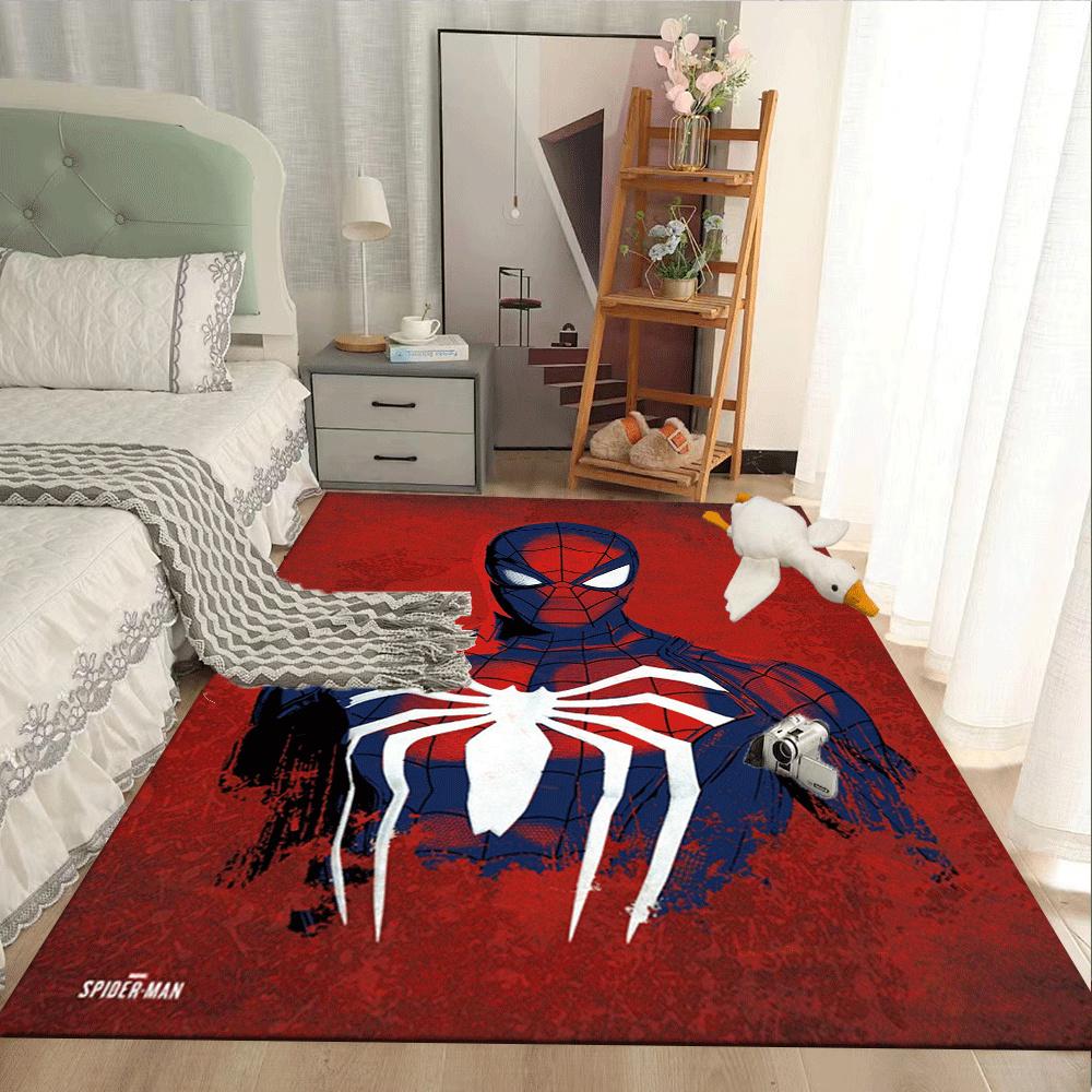 1 Stück Spider-Man Teppich, Schlafzimmer und Spielzimmer, Langlebig, Fleckenbeständig und Leicht zu Reinigen, Wohnzimmer