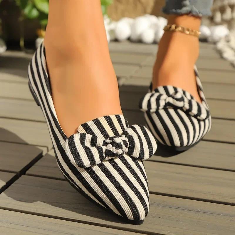 

Модная женская обувь на распродаже 2025 Высококачественные балетки Модные с бантом Кэжуал Бестселлер Новые больших размеров Балетки Низкий каблук Женская обувь 36