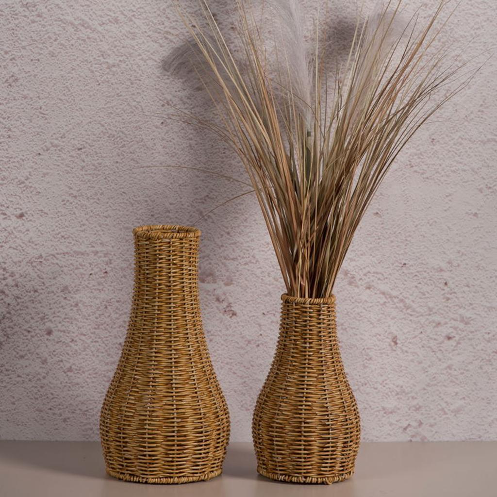 Imitation Rattan Woven Flower Vase, Home Decoration Vase Ornament