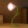 Rose LED Desk Lamp Bendable Rechargeable  Dimmable Flower Night Light with Brightness Memory Creative Gift for Women/Wife/Girl