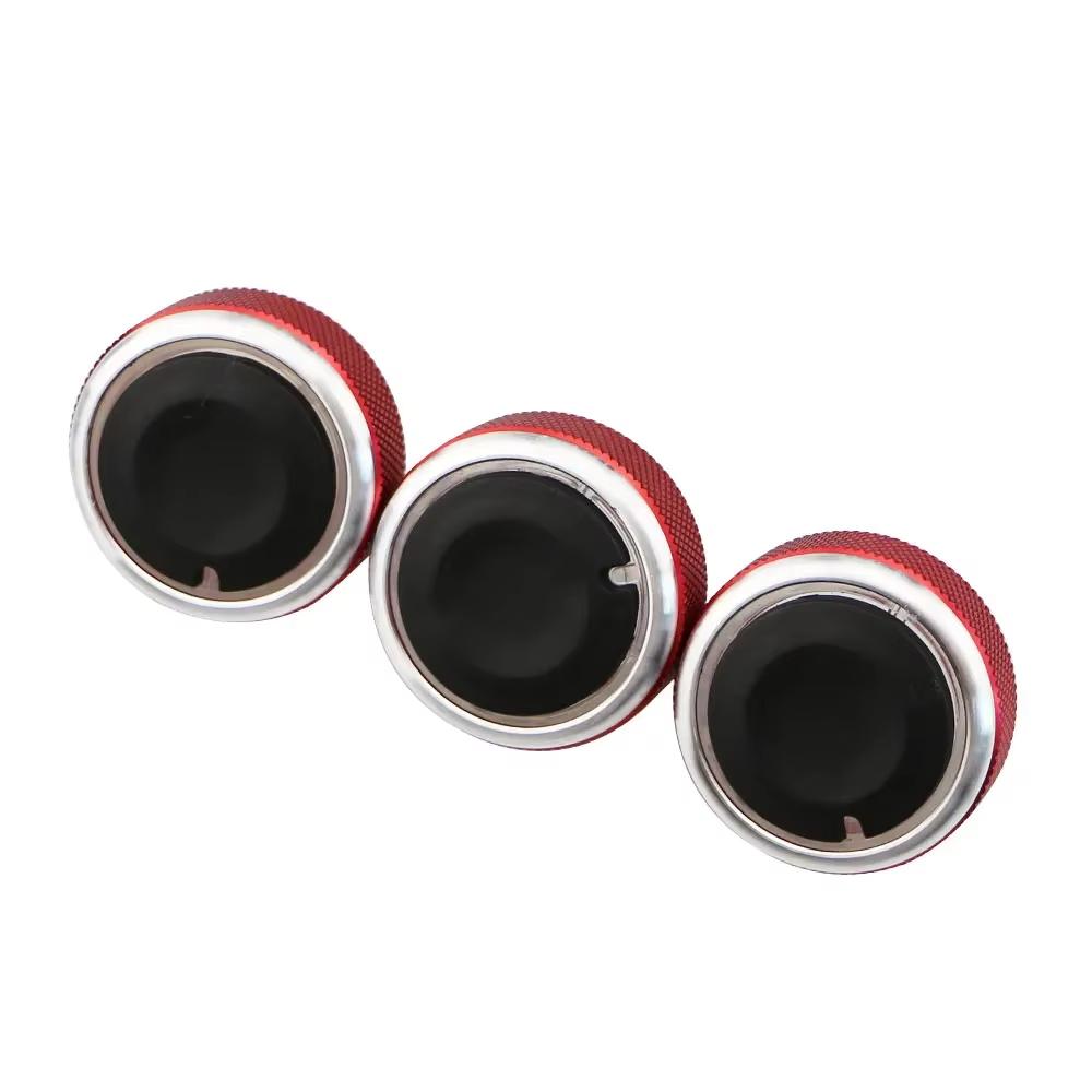3pcs Per Set Aluminum Alloy Car Styling Air Conditioning Knob AC Knob Heat Control Switch Button Knob For Ford Focus MK2 MK3