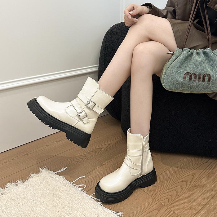 Fashion Style Cool Punk Motorcycles Boots Female Platform Wedges  Short Boots Women Shoes Women's Boots