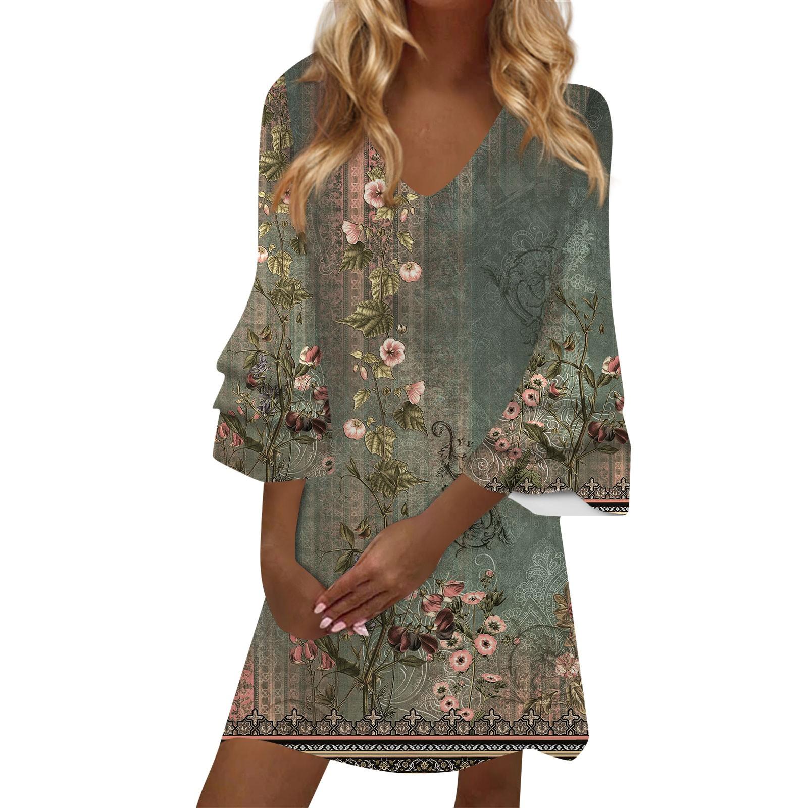 Женское модное летнее темпераментное элегантное мини-платье с v-образным вырезом — фото 3