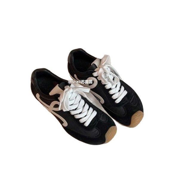 Grape Mother of the Same Style, Wang Yibo of the Same Style Asymmetrical Large Toe Toe Lace-up Casual Style Forrest Gump Training Shoes Women's Leathe