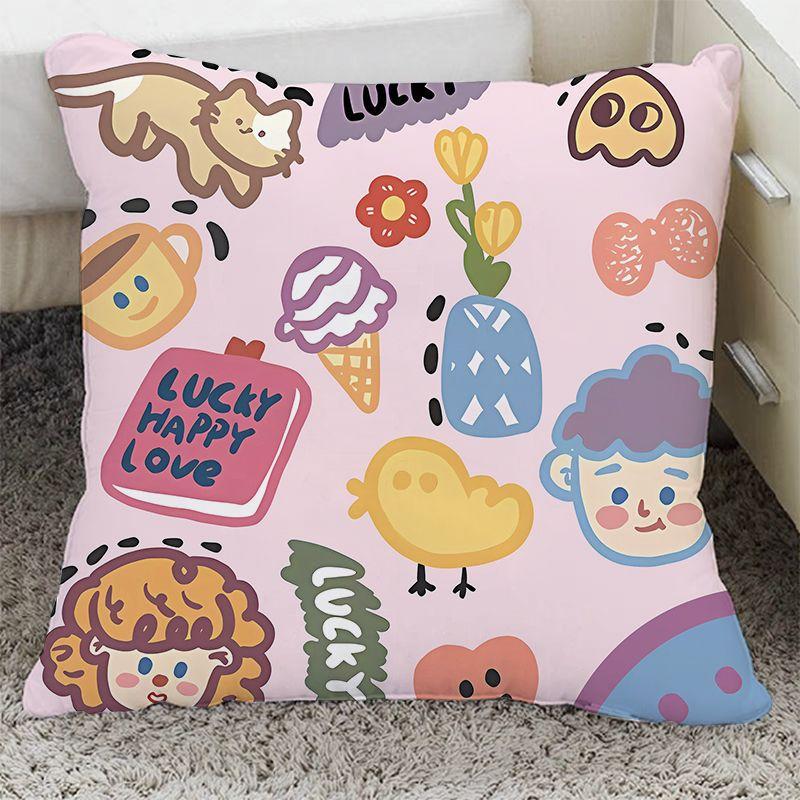 Cartoon Graffiti Style Pillow Cushion Bedroom Bedside Cushion Living Room Sofa Cushion Cushion Office