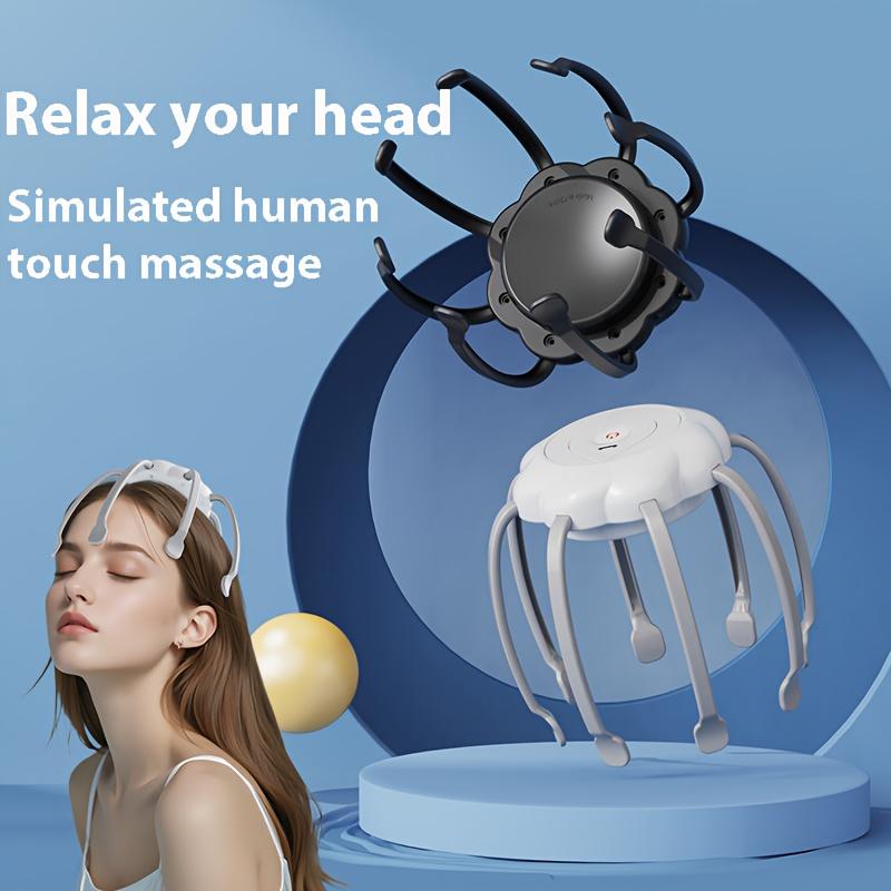 1PC 3 Modes Radio Electric Head Massager, Octopus Head Massager - Portable 360 Degree Head Massager