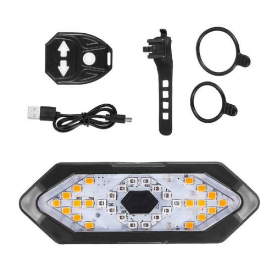 Bike Tail Light Turn Signals Remote Control Cycling Tail Light USB Rechargeable