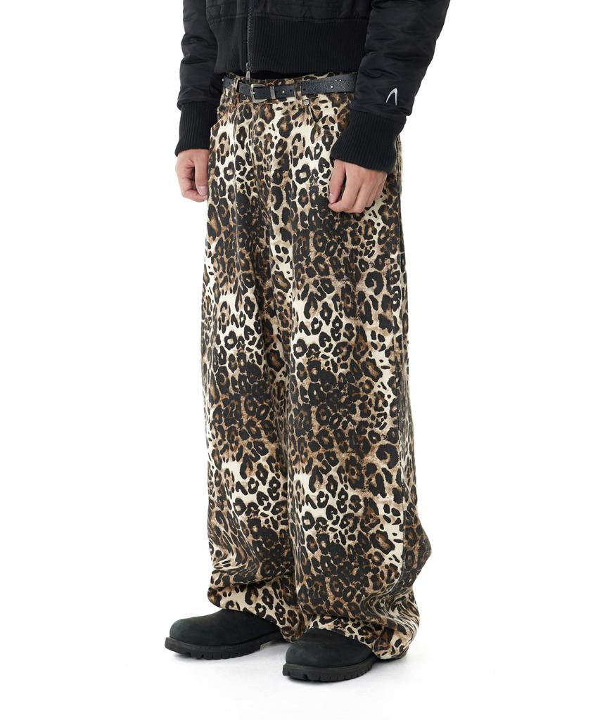 AAKAM Leopard Pattern Cotton Pants (Brown)