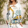Women Plus Size Long Sleeve Loose Top Metal Ring Neck Detail For Casual Daily Wear
