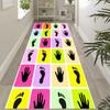 Non-slip Handprint Footprint Runner Rug, Pastel Kids Mat for Playroom Nursery