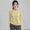 Women's Quick-Dry Sports Yoga Long-Sleeve T-Shirt - Round Neck, Versatile for Autumn/Winter Training